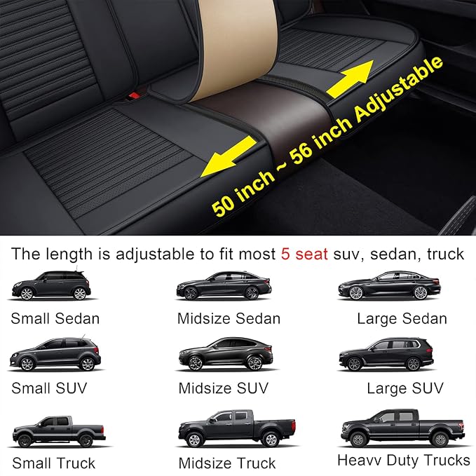 LINGVIDO Car Seat Covers, Breathable and Waterproof Faux Leather Automotive - Image 3