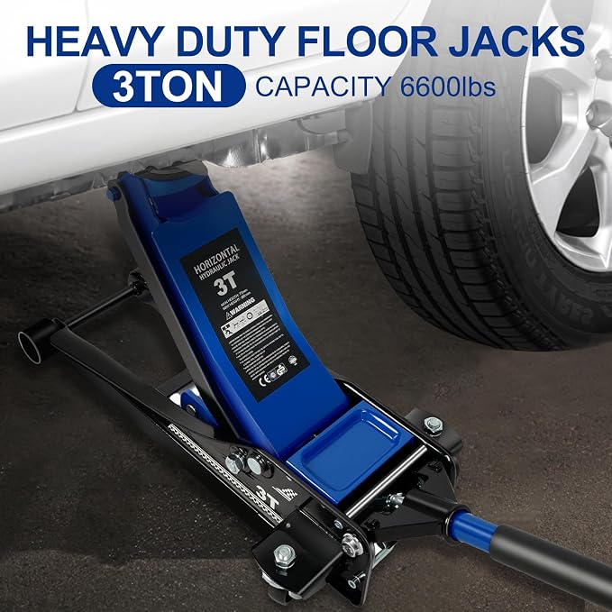 Floor Jack 3Ton/6600lbs.Dual Piston Fast Lifting Pump.Ultra Low Profile Floor - Image 6