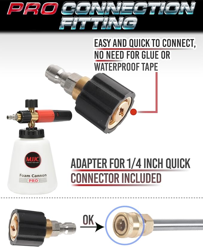 MJJC Foam Cannon Pro V2.0 with 1/4 Inch Quick Connector - Image 4
