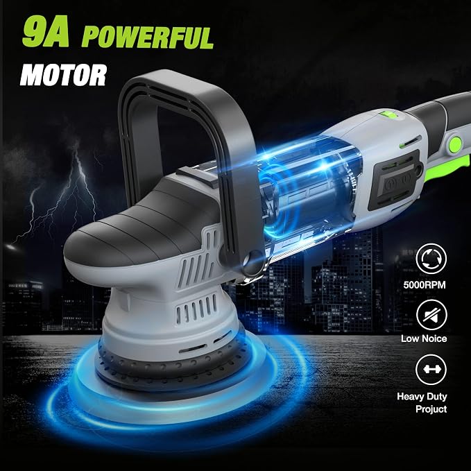 WORKPRO Buffer Polisher, 6-inch 1080W Dual Action Random Orbital Polish Kit - Image 4