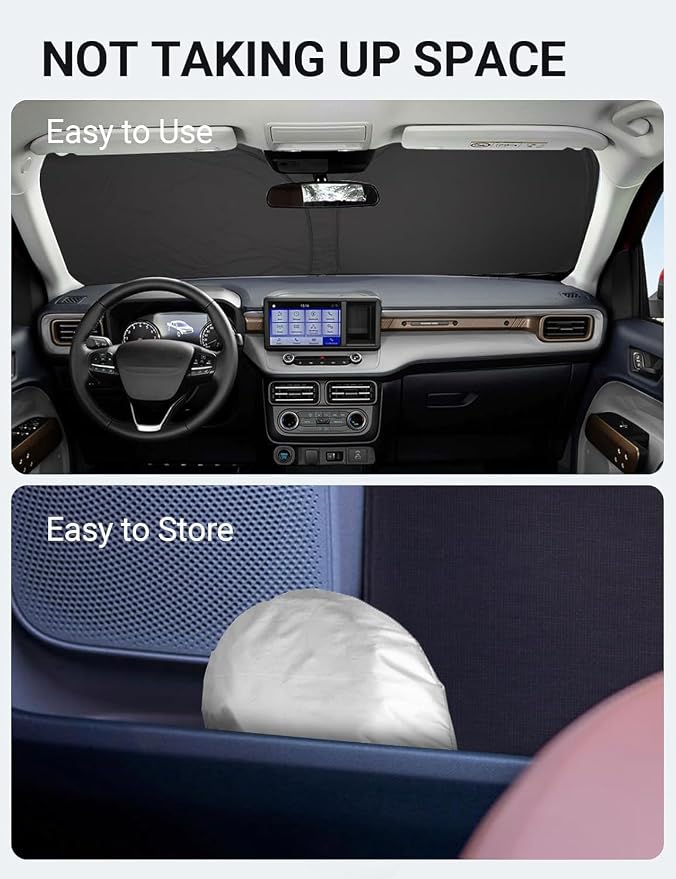 Proadsy 2025 Upgrade Windshield Sun Shade Custom Fit Ford Maverick 2022-2025 - Image 9