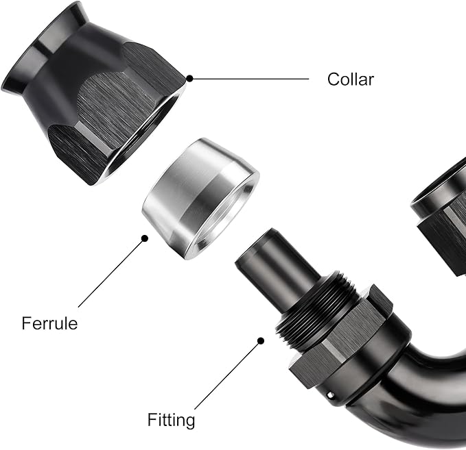EVIL ENERGY 6AN 180 Degree PTFE One Piece Full Flow End Hose Fitting Aluminum - Image 2