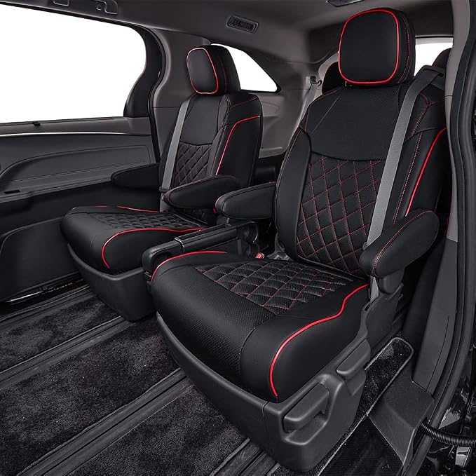 EKR Sienna Seat Covers for 2021-2025 Toyota Sienna LE, 8 Seats, 2nd Row 4/2/4 - Image 5