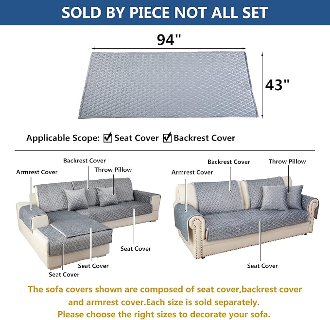 Eismodra Couch Cover, Sectional Couch Covers, Sofa Covers - Image 5