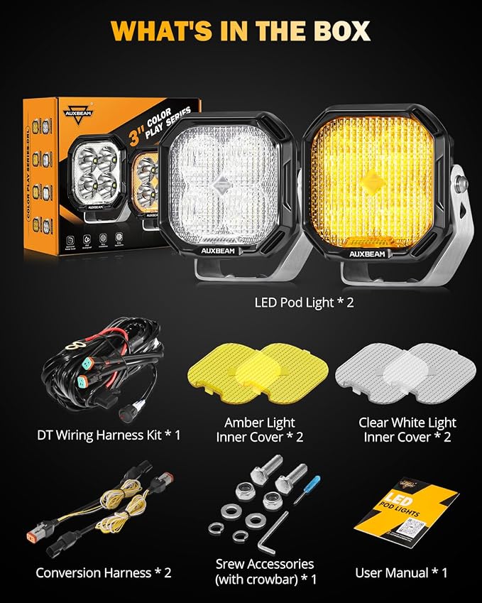 Auxbeam 3 Inch LED Pods Offroad Driving Lights - Image 8