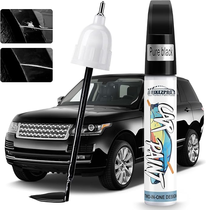 Black Touch Up Paint for Cars, Car Paint Scratch Repair Pen, Color Accurate by FIXEZPROCarPaint