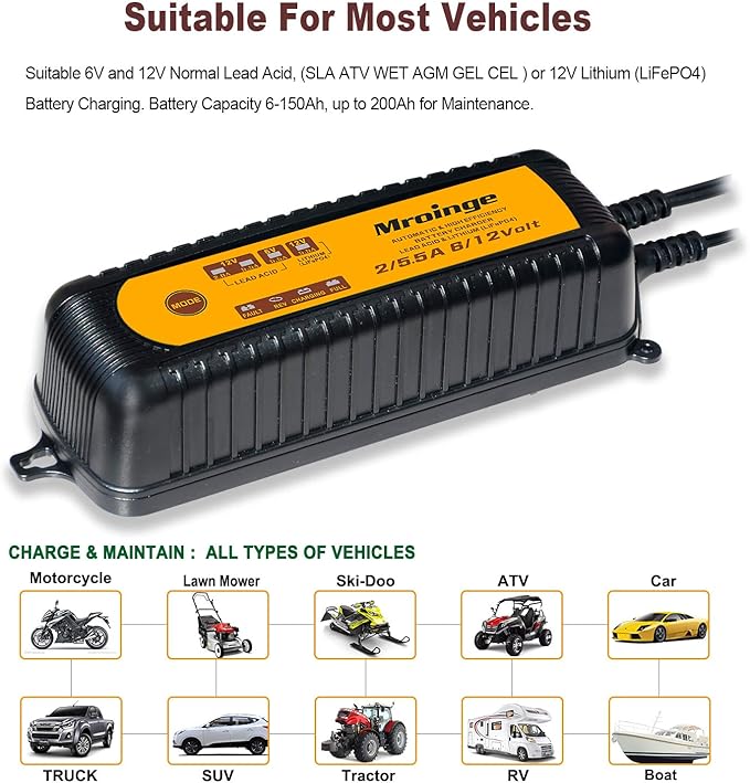 MBC055, 6V/12V 5.5A Smart Vehicle Battery Charger Maintainer - Image 3