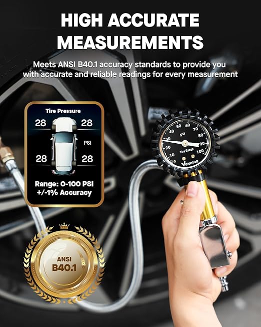 Vondior Tire Inflator with Pressure Gauge - Image 5