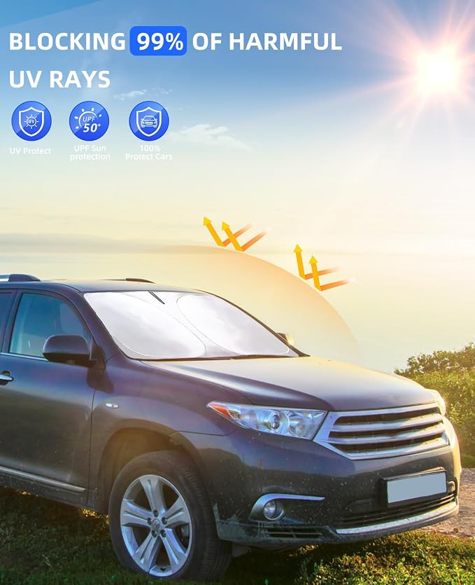 for 2025 Upgrade Highlander Windshield Sun Shade Front Sunshade Custom fit - Image 2