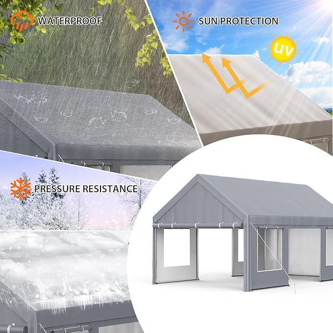 13x20 Ft. Metal Carport Garage - Image 6