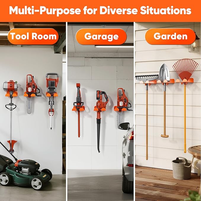 Weedeater Hanger, 2 Pack Garage Organize Grass String Trimmer Rack, Heavy Duty - Image 6