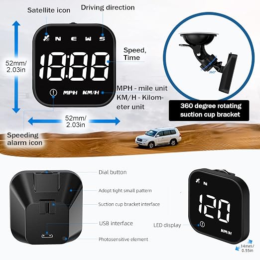 G4S Digital GPS Speedometer, Car HUD Heads Up Display - Image 5
