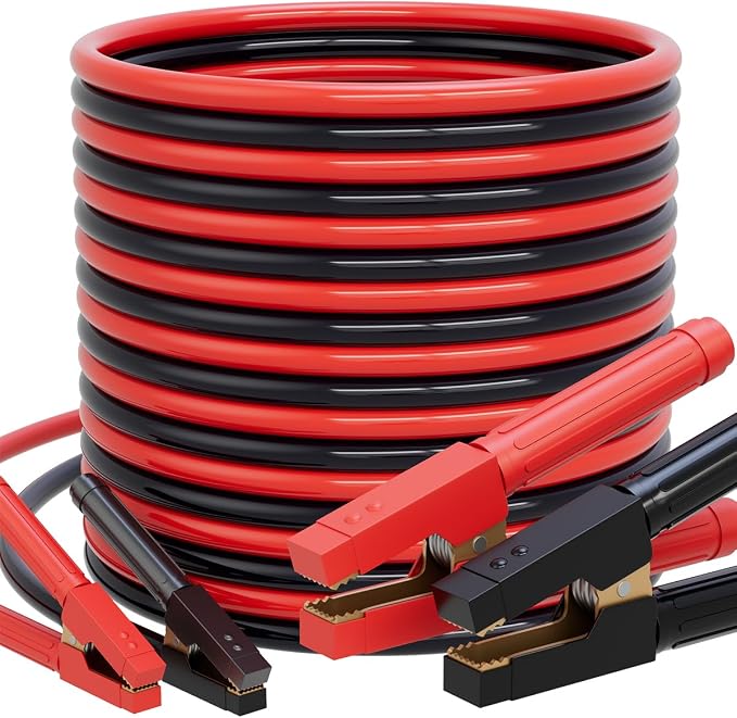 Heavy Duty Jumper Cables 1 Gauge 30FT 900A, Automotive Booster Cables by POADTOR