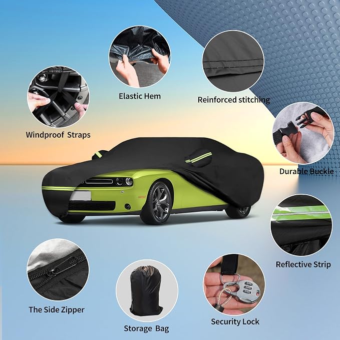 Waterproof Car Covers for 2008-2025 Dodge Challenger Custom Heavy Duty - Image 2