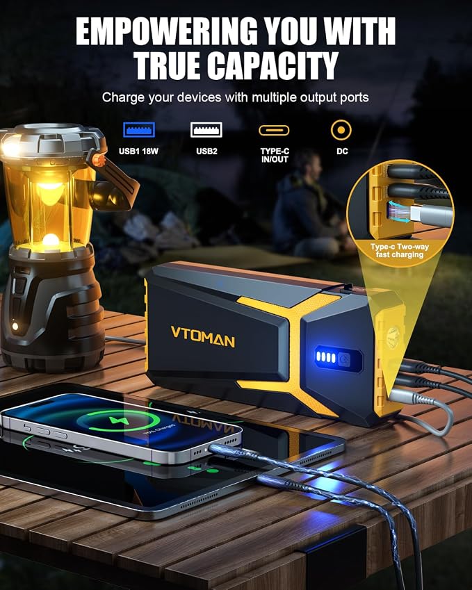 VTOMAN V10 3500A Jump Starter, Portable Car Starter 12V Lithium Jump Box - Image 5