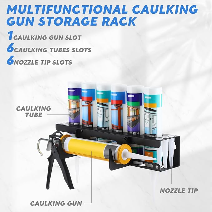 Hicarer 2 Packs Caulking Tube and Gun Holder Caulking Gun Storage Rack - Image 3