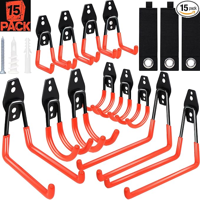 15 pcs Garage Wall Hooks Garage Storage Hook by SBGGRL
