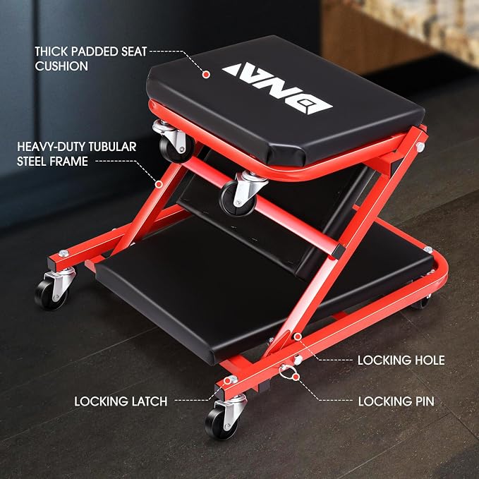 ‎DNA MOTORING TOOLS-00184 36 Inches 2 IN 1 Rolling Folding Car Creeper/Seat - Image 2