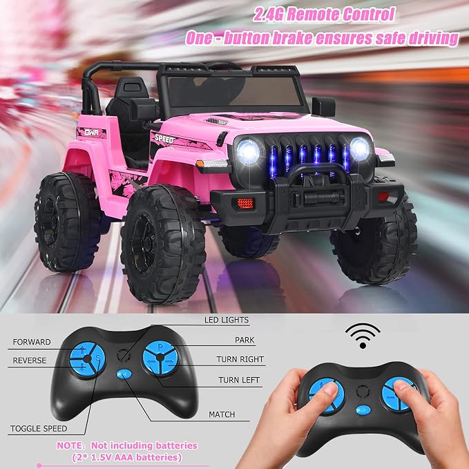 INFANS Ride on Car Truck with 2.4G Remote Control, 12V Battery Powered Electric - Image 3