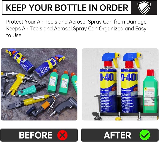 Spray Can Holder Rack Organizer, Pneumatic Tool Aerosol Rack Combo Paint Bottle - Image 3