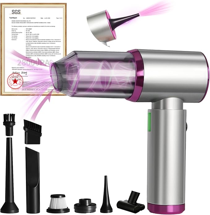 7-In-1 US-Designed Car Vacuum Portable Cordless【Powerful Brushless Motor | 28 by Unknown