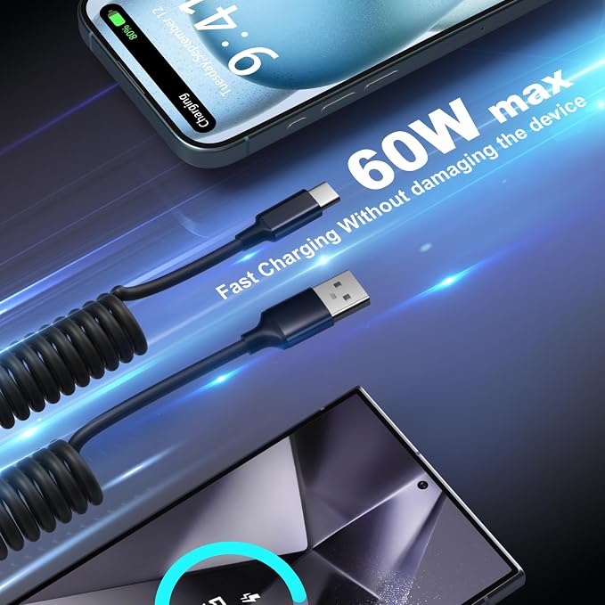 Retractable Car Charger USB C, OKRAY 78W 3-Port 12v Cigarette Lighter Adapter - Image 9