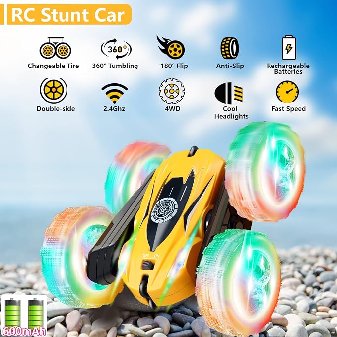 FREE TO FLY Remote Control Car for Boys 6-12: Kids Rc Stunt Car 2.4GHz Fast - Image 2