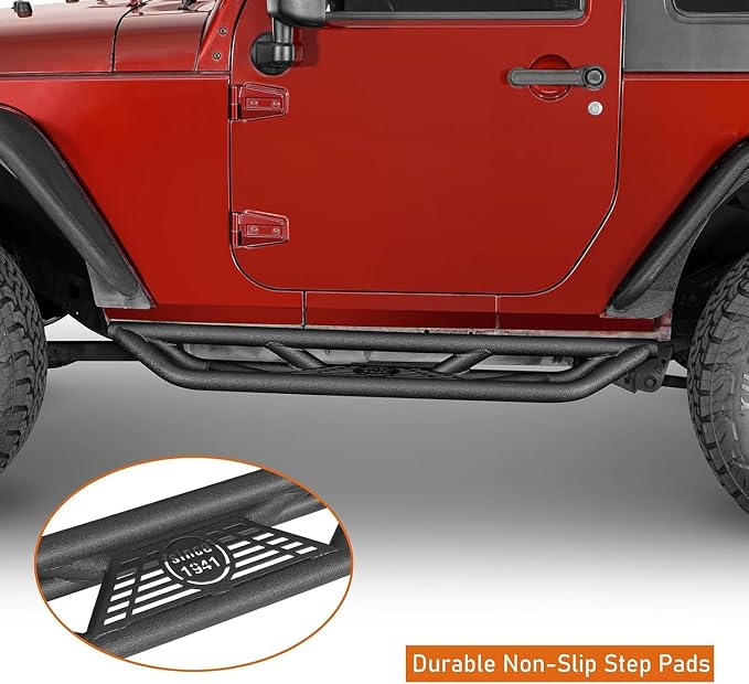 u-Box JK 2-Door Side Steps Running Boards, Drop Tubular Nerf Step Bars - Image 4