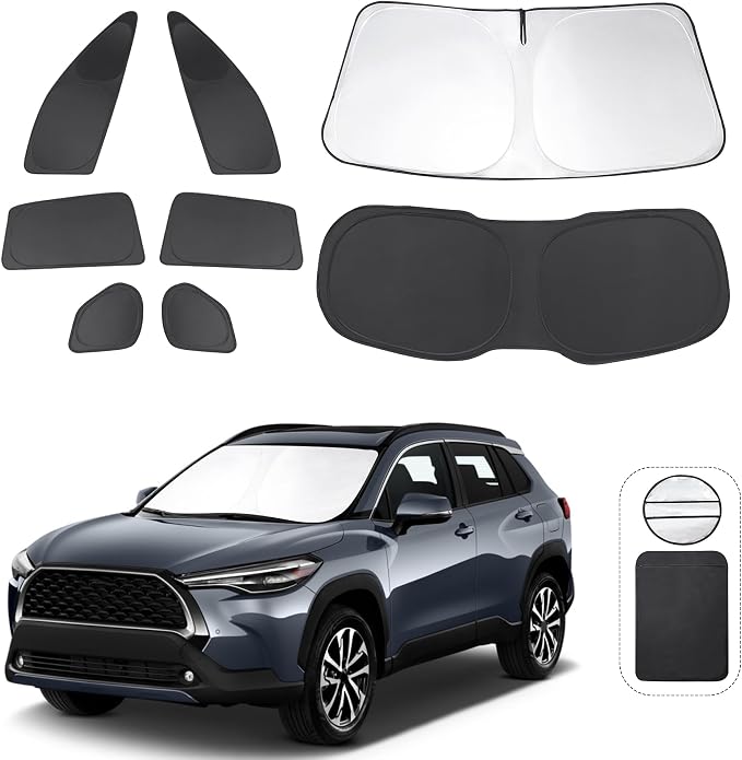 TINGLU Window Shades for Toyota Corolla Cross 2022-2024 2025 Accessories Car by TINGLU