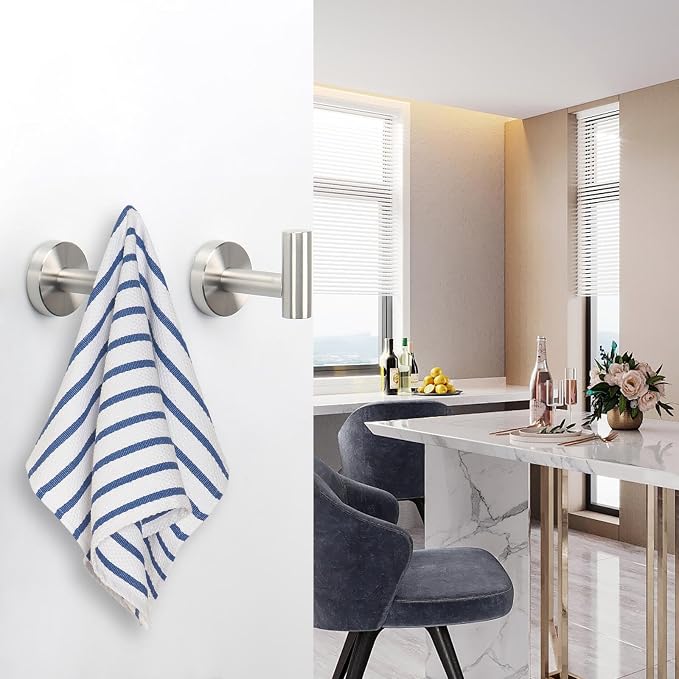NearMoon Bath Towel Hooks- SUS 304 Stainless Steel Robe Hook Holder, Heavy Duty - Image 8