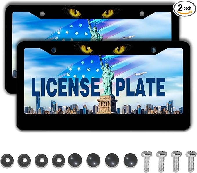 Car Plate Frame Black License Plate Frames Black Cat by Unknown