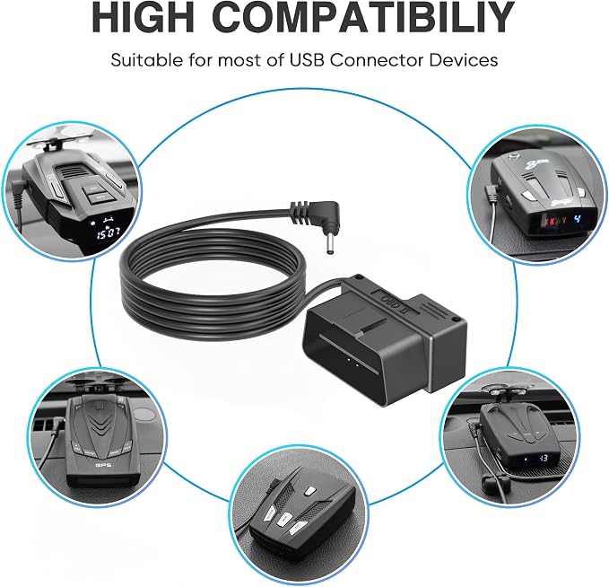 OBD Power Cable for Radar Detector, OBD to DC3.5 Radar Detector Cord, OBDII - Image 6