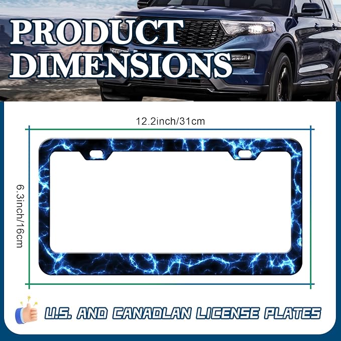 Blue Lightning License Plate Frames - Image 2
