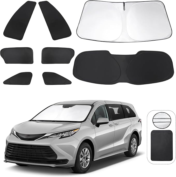 TINGLU Window Shades for Toyota Sienna 2021-2025 Accessorie Car Side Full by TINGLU
