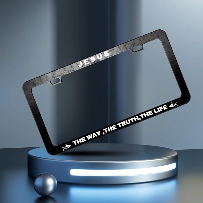 Jesus The Way The Truth The Life License Plate Frame Cross License Plate Frames - Image 2