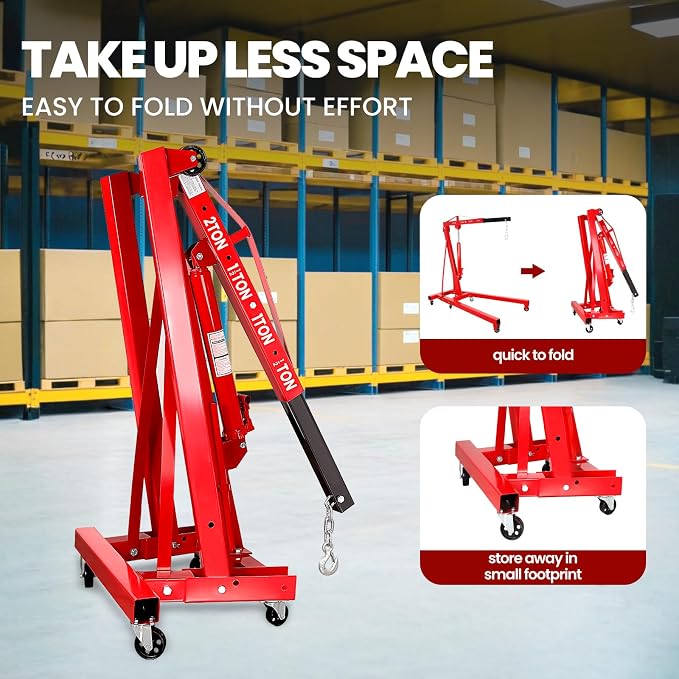 5500 Lbs Folding Cherry Picker Engine Hoist, 2.5 Ton Engine Crane - Image 6