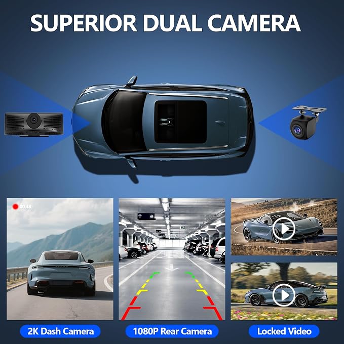 Wireless CarPlay Screen with 2K Dash Cam, 8.1" Portable Touchscreen Car Stereo - Image 6