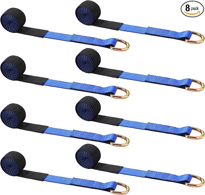8Pack 2'' X 8ft Tow Truck Straps Lasso Wheel Lift Straps Lasso Tow Strap by Wowangce