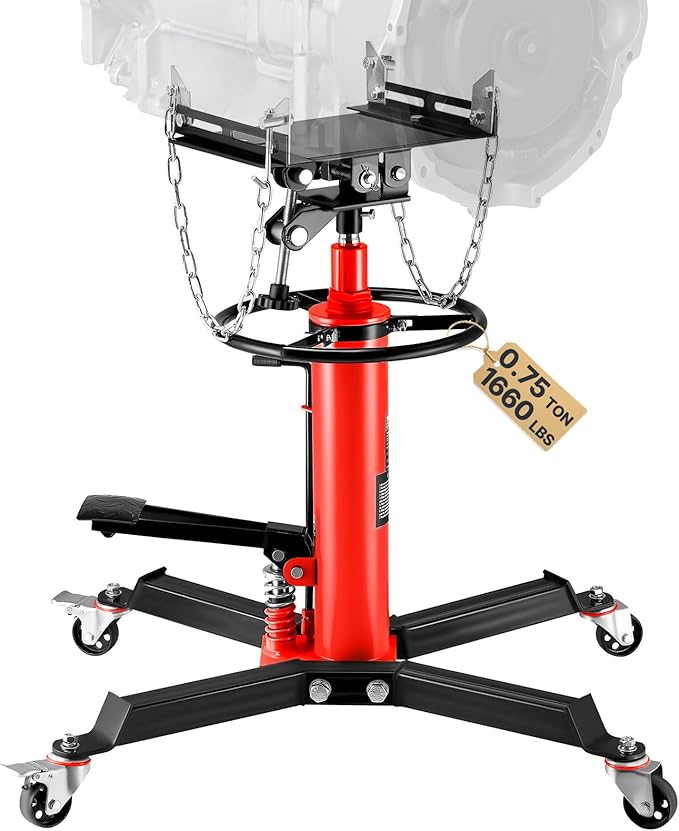 VEVOR Transmission Jack, 0.75 Ton/1660 lbs Capacity Hydraulic Telescopic by VEVOR
