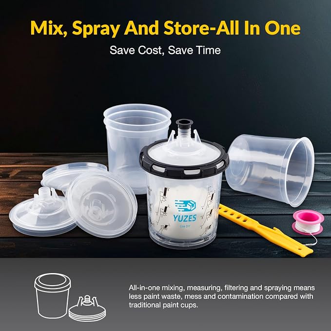 YUZES Disposable Paint Cups for Spray Gun 20 Ounce, 50 Disposable Paint Cup - Image 3