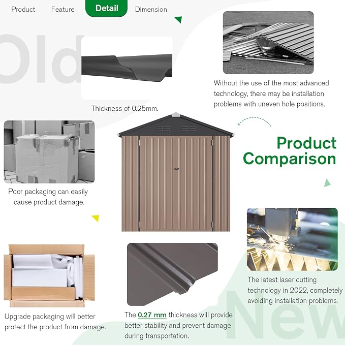 U-MAX 6x4 Storage Sheds & Outdoor Storage, Small 4x6 Outdoor Storage Garden - Image 3