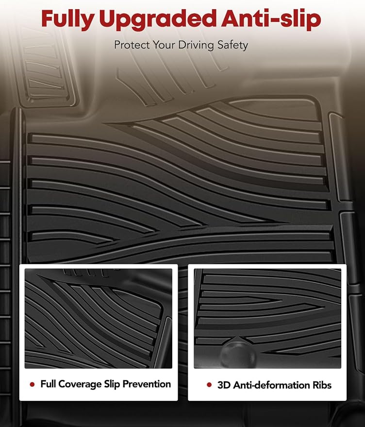 YHTAUTO Floor Mats Fit 2012-2021 Toyota Tundra CrewMax/Double Cab, TPE All - Image 4