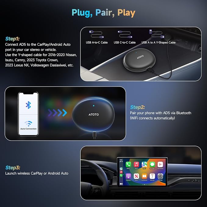 AD5 AI Box Wireless CarPlay Adapter & Android Auto, 2025 Upgrade Ai Box CarPlay - Image 5