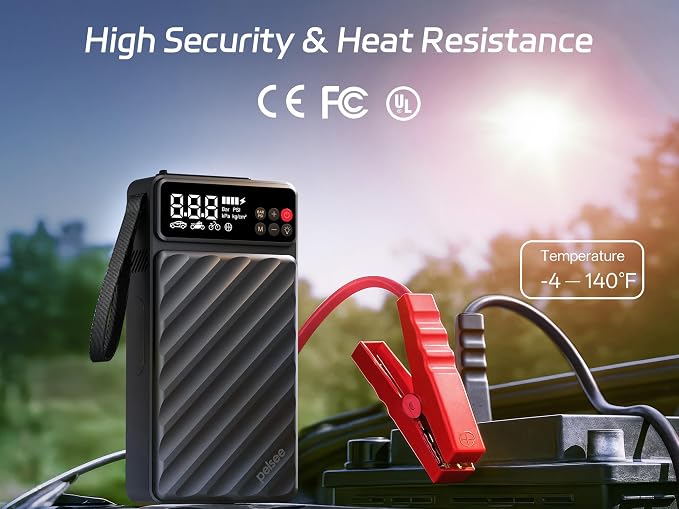 Pelsee 3500A Jump Starter with Air Compressor, 20000mAh&160PSI Portable Car - Image 6