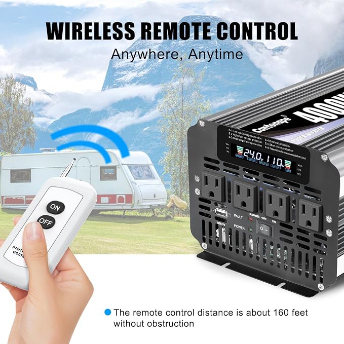 4000 Watt Power Inverter, Car Inverter 24V DC to 110V/120V AC Converter - Image 7