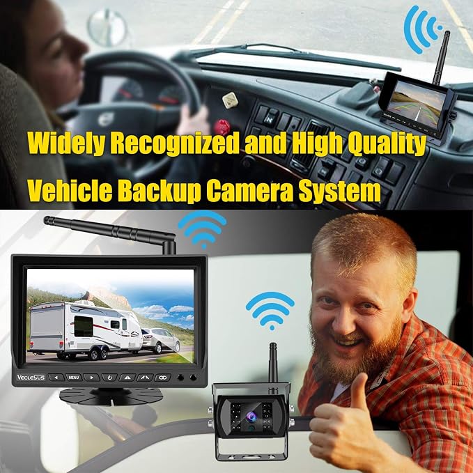 Wireless Backup Camera for Trucks VMW7 high Definition 1080P 7” IPS Monitor - Image 2