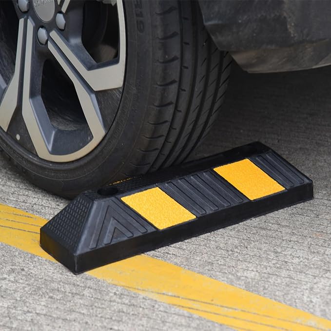 Heavy-Duty Rubber Parking Curbs, Parking Garage Floor Stoppers - Image 5