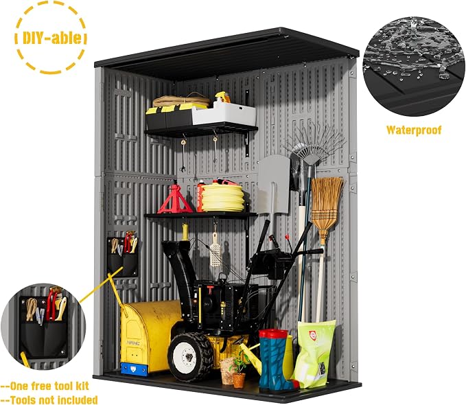 Plastic Outdoor Storage Cabinets, Vertical Sheds&Outdoor Storage - Image 7