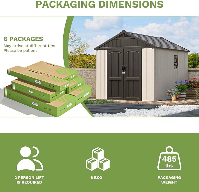 Patiowell 8 x 10 FT Resin Outdoor Storage Shed - Image 7