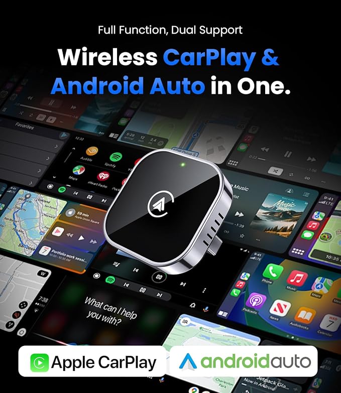 Teeran 2 in 1 Wireless CarPlay and Android Auto Adapter, Easy Setup Plug and - Image 2